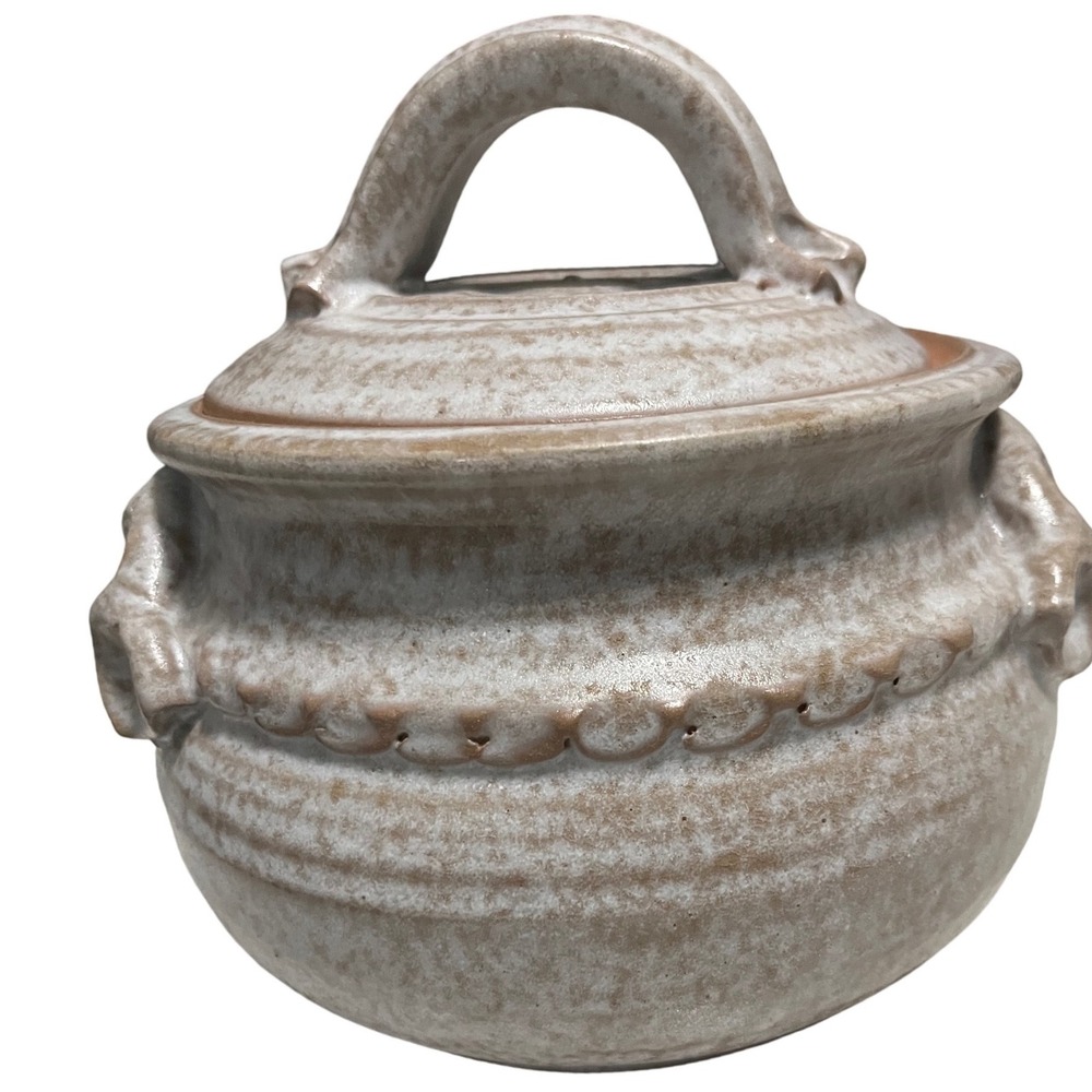 Speckled Studio Art‎ Pottery Vintage Stoneware Lidded Crock/Jar  Signed